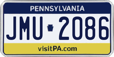 PA license plate JMU2086