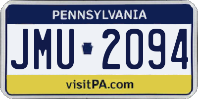 PA license plate JMU2094