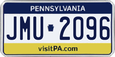 PA license plate JMU2096