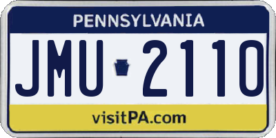 PA license plate JMU2110