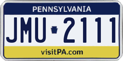PA license plate JMU2111