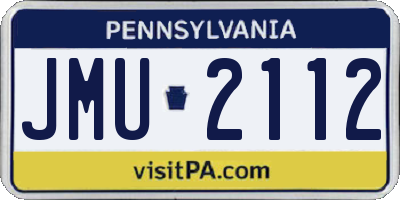 PA license plate JMU2112