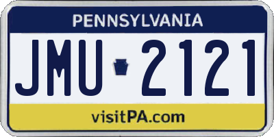 PA license plate JMU2121