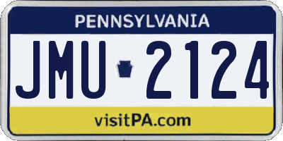 PA license plate JMU2124