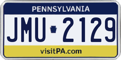 PA license plate JMU2129