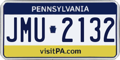 PA license plate JMU2132