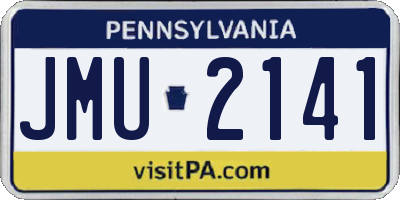PA license plate JMU2141