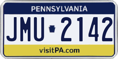 PA license plate JMU2142