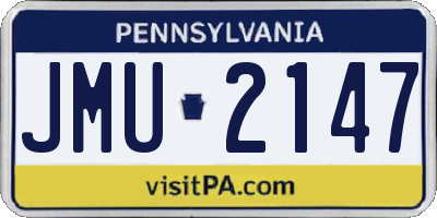 PA license plate JMU2147