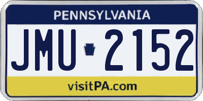 PA license plate JMU2152