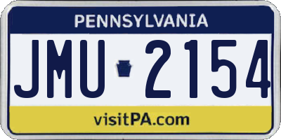 PA license plate JMU2154