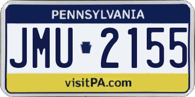 PA license plate JMU2155