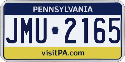 PA license plate JMU2165
