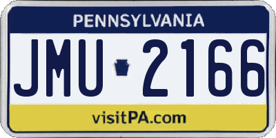 PA license plate JMU2166