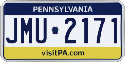 PA license plate JMU2171
