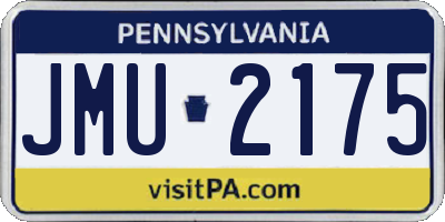 PA license plate JMU2175