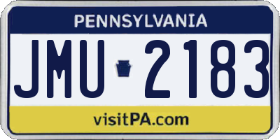 PA license plate JMU2183