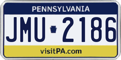 PA license plate JMU2186