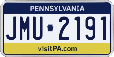 PA license plate JMU2191