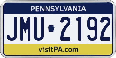 PA license plate JMU2192
