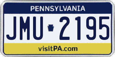 PA license plate JMU2195