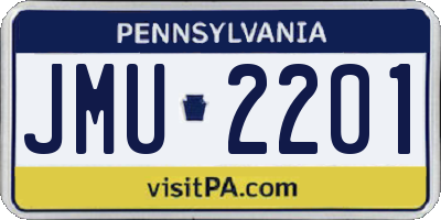 PA license plate JMU2201