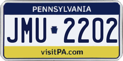 PA license plate JMU2202