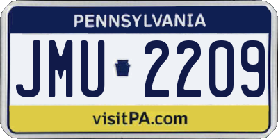 PA license plate JMU2209