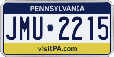PA license plate JMU2215