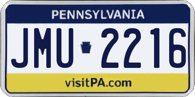 PA license plate JMU2216