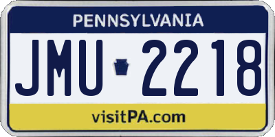 PA license plate JMU2218