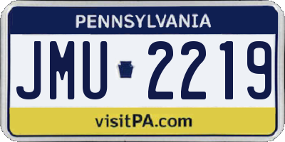 PA license plate JMU2219