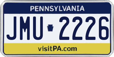 PA license plate JMU2226