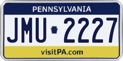 PA license plate JMU2227