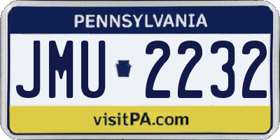 PA license plate JMU2232
