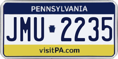 PA license plate JMU2235