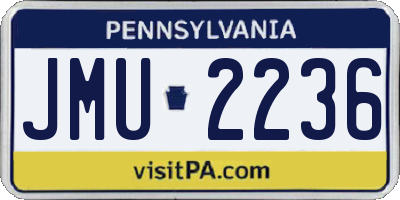 PA license plate JMU2236