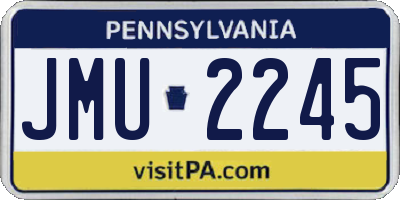 PA license plate JMU2245