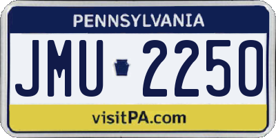 PA license plate JMU2250