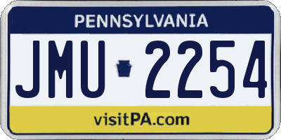 PA license plate JMU2254