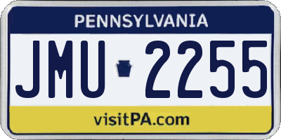 PA license plate JMU2255