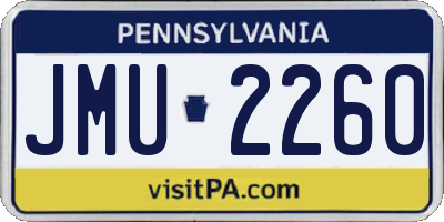 PA license plate JMU2260