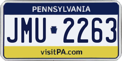PA license plate JMU2263