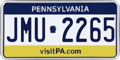 PA license plate JMU2265