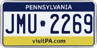 PA license plate JMU2269