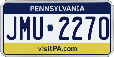 PA license plate JMU2270