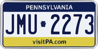 PA license plate JMU2273