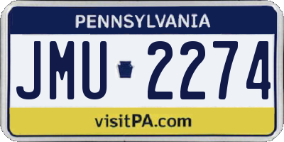 PA license plate JMU2274