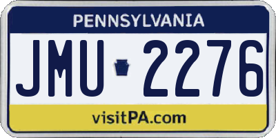PA license plate JMU2276