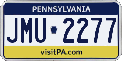 PA license plate JMU2277